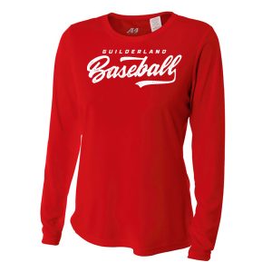 Dugout Women's Long Sleeve Performance Tee Red