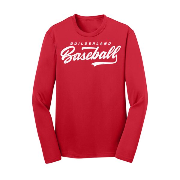 Dugout Youth Long Sleeve Performance Tee Red
